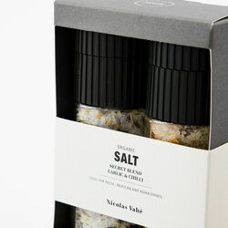 Nicolas Vahe Lahjapakkaus suolaseokset luomu Secret blend ja valkosipuli & chili